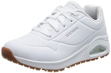 Skechers Women's Uno Sr Trainers, White Synthetic, 2 UK