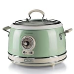 Ariete 2904, Cuiseur à Riz, Cuiseur à Riz Mijoteuse, Cuisson à la Vapeur, Ligne Vintage, 3,5 L, Revêtement Céramique Anti-Adhésif, 650 W, Vert