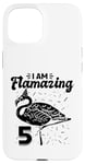 Coque pour iPhone 15 I am Flamazing Fête d'anniversaire Flamant rose 5 ans