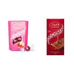 Lindt Lindor Strawberries & Cream 200g and Lindor Milk Bar, 100g