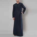 Men Thobe Thoub Abaya Long Sleeve Tops Juba Daffah Dishdasha Islamic Arab Kaftan