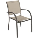 Hesperide - Fauteuil de jardin empilable Piazza lin & tonka en aluminium traité époxy - Hespéride