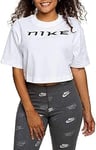 Nike W NSW Top SS Crop PYTHN T-Shirt Femme, White Natural, FR : M (Taille Fabricant : M)