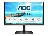 AOC 22B2H/EU - Écran LED - 22" (21.5" visualisable) - 1920 x 1080 Full HD (1080p) @ 75 Hz - VA - 200 cd/m² - 3000:1 - 4 ms - HDMI, VGA - noir