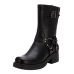 REFRESH Femme 172121 Botte de Motard, Noir/Blanc, 39 EU