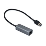 i-tec USB 3.0 Metal Gigabit Ethernet Adapter, 1x USB 3.0 to RJ-45, 10/100/1000 Mbps, LED, for laptop tablet PC, Windows Mac Linux Android, Space Grey colour