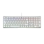 CHERRY XTRFY MX 3.1, clavier de jeu mécanique, Disposition allemande (QWERTY), rétro-éclairage RGB, boîtier alu, port USB-A, MX2A BROWN Switches, blanc