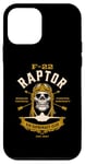 Coque pour iPhone 12 mini F 22 Raptor avion avion crâne style vintage