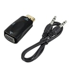 Couleur noire - Adaptateur HDMI vers VGA mâle vers femelle, convertisseur de câble Audio HD 1080P, pour PC portable, boîtier TV, affichage d'ordinateur, projecteur HD HDMI vers VGA