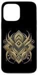 iPhone 13 Pro Max Luxurious Geometric Gold Leaf Design with Intricate Details Case