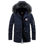 Manteau Homme De Marque À Capuche Detachable Fourrure Synthétique Doudoune Homme À Poches Multiples Épaississant Parka Hommes -Zs306816