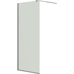 Dansani Match duschvägg, modell D+teleskopstång, 117 cm, klart glas, satin profil