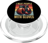 I Beat People With Gloves Boxe Vintage Boxer Gym Funny Box PopSockets PopGrip pour MagSafe