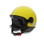 MOMODESIGN - FGTR Classic E2206, Jet Helmet, Casque Ouvert pour Motos et Scooters, pour Hommes et Femmes, Candy Yellow/White, M