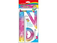 Pbs Connect Geometrisk Flexibel Keyroad Rainbow Deco Linjal 20Cm, Excentrisk 18Cm Gradskiva 10Cm P24