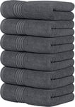 Utopia Towels - Lot de 6 Serviettes de Toilette de Luxe, (41 x 71 CM) 100% Coton filé, légères et très absorbantes pour la Salle de Bain, Le Voyage, Le Camping, l'hôtel et Le Spa (Gris)