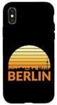 Coque pour iPhone X/XS Vintage Berlin paysage urbain silhouette coucher de soleil rétro design