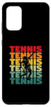 Coque pour Galaxy S20+ Silhouette de tennis rétro vintage joueur entraîneur sportif amateur