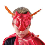 Ginger Ray Masque de dragon rouge pour garçons avec écailles et cornes pour anniversaires et fêtes costumées Âge : 3-7 ans