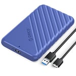 ORICO Boitier Disque Dur 2.5'', USB 3.0 Boitier Externe Disque 5Gbps pour SATA HDD et SSD de 2,5'' et 7/9.5 mm, accélération UASP, Trim, sans Outils(Bleu)