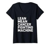 Womens Lean Mean Cancer Fighting Machine V-Neck T-Shirt