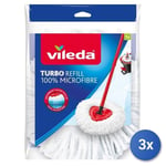 3x Vileda Turbo Classique Tête Du Vadrouille Blanc