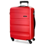 Roll Road Flex Red Big Suitcase 51x74x28 cm Rigid ABS Combination Lock 91 Litre 3.8 kg 4 Wheels