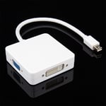 Adaptateur OTG 3-en-1 Mini DP (DisplayPort) Thunderbolt vers DVI (24+5), HDMI, VGA