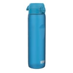 Ion8 1 Litre Water Bottle, Leak Proof, Flip Lid, Carry Handle, Rapid Liquid Flow, Dishwasher Safe, BPA Free, Soft Touch Contoured Grip, Ideal for Sports and Gym, Carbon Neutral Recyclon, 32 oz, Blue