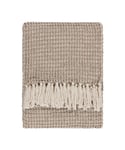 Yard Lorne Waffle Fringed Throw - Beige Cotton - Size 150 cm x 200 cm