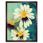 Abstract Illustration Daisy Blossoms Flowers Painting Art Print Framed Poster Wall Decor 12x16 inch