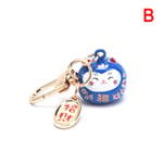 e Lucky Cat Nyckelringar Bilväska Dekor Water Sound Bell Pendent C B