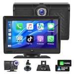 Podofo Wireless CarPlay Android Auto with 2.5K Front Dash Cam-Car Stereo 7" IPS Touchscreen Radio CarPlay Screen for Car Fits Apple Carplay&Android Auto,Car Audio with Bluetooth/AUX/FM/Voice Control