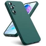 Oududianzi - Coque Compatible avec Samsung Galaxy A55 5G, [Coque Silicone Liquide] [Intérieur Microfibre] Souple Étuis en Caoutchouc Housse Antichoc Protection Bumper Coque Samsung A55 - Vert Nuit