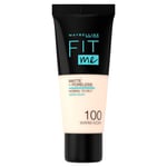 Maybelline New-York - Fond de Teint Fluide Fit Me! Matte & Poreless - Peaux normales à grasses - Teinte : 100 Ivoire Doré - 30 ml