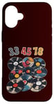 Coque pour iPhone 16 Plus Disque vinyle rétro 33 45 78 tr/min DJ ou amateur de musique