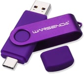 Clé USB 3.0 de Type C pour appareils Android de Type C/PC/Mac (64 Go, Violet)