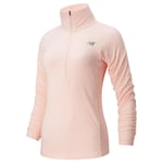 NEW BALANCE WOMENS SPACEDYE HALF ZIP SWEAT TOP GYM WORKOUT FITNESS PINK NEW OG