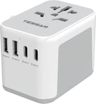 Universal  Travel  Adapter  Worldwide  with  2  USB  C  and  2  USB  a  Ports ,