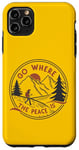 Coque pour iPhone 11 Pro Max Camping plein air amusant Go Where The Peace Is Homme/Femme Camper