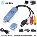 Convertisseur vidéo USB 2.0,carte de capture audio,VHS vers numérique,boîtier VHS,magnétoscope TV vers convertisseur numérique,prise en charge P1,7,8/10 - Type USB2.0