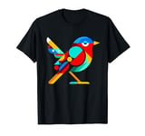 Geometric Minimalism Modern Illustration Nightingale Bird T-Shirt