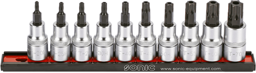 Hylssats 1/2" Torx T20H-T70H Med Hållare 10-Delar Sonic