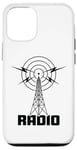 Coque pour iPhone 12/12 Pro Tour radio rétro - Radio jambon et écouteur ondes courtes