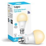 Tapo WiFi Smart Bulb, B22 Smart Light Bulb, 8.3W, Energy saving, Works with Amazon Alexa and Google Home, Dimmable Soft Warm White Alexa Light Bulbs, (Tapo L510B) [Energy Class F],Packaging may vary