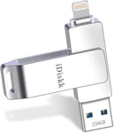 256Gb Iphone Photo Stick Certifié Mfi Clé Usb Légère Pour Iphone Clé Usb Externe Pour Iphone Mémoire Externe Pour Photos Iphone Stockage Compatible Avec Ios Ipad Mac Et Pc[Q1805]