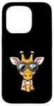 Coque pour iPhone 15 Pro Girafe de ski avec bière | Funny Party Comic