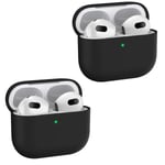 2x Svart Apple AirPods 3 skal silikon skyddsfodral för AirPods 3 Svart one size