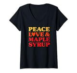 Womens Maple Syrup I Love Maple Syrup Funny Food V-Neck T-Shirt