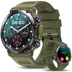 AVUMDA Montre Connectée Homme Appel,1.39" HD Smartwatch Étanche avec Tensiomètre Cardiofréquencemètre Sommeil, SpO2,Trackers d'activité, 128 Modes Sportifs Montre Sport Militaire pour Android iOS